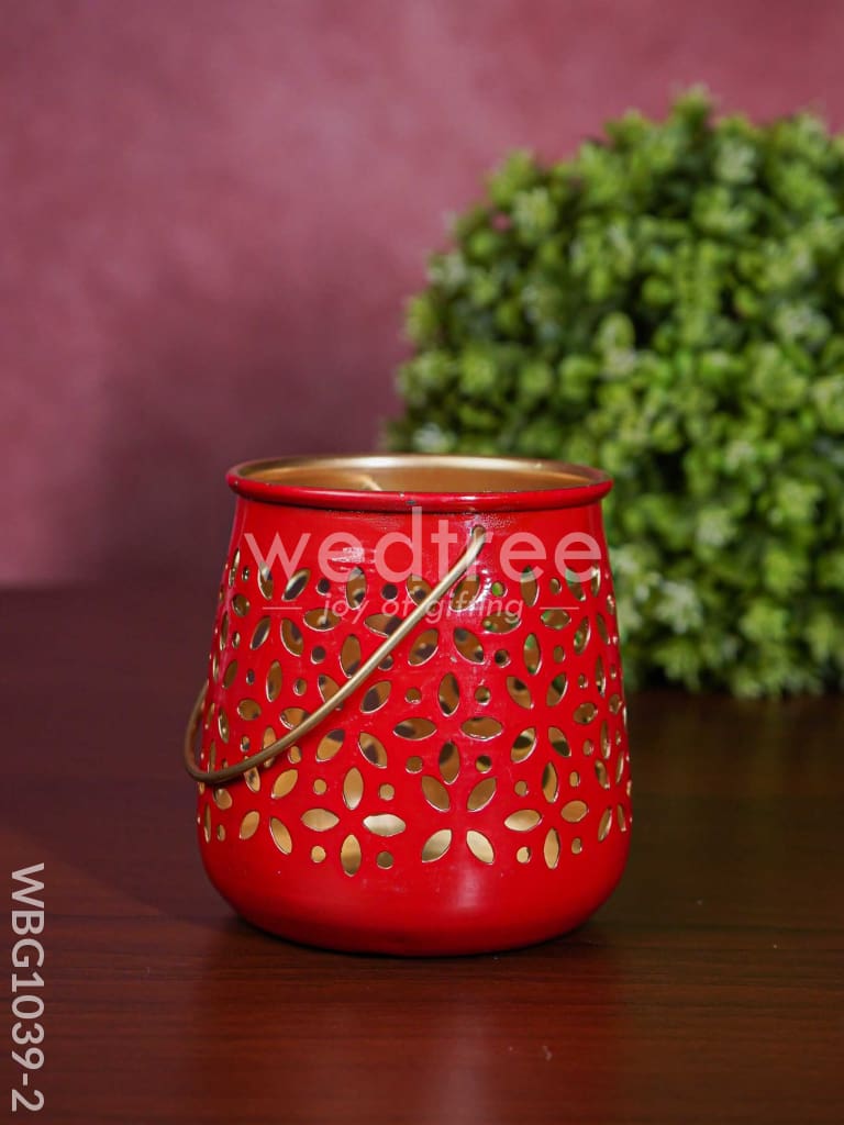 Hanging Jhaali T Light Holder - Wbg1039 Red Candles