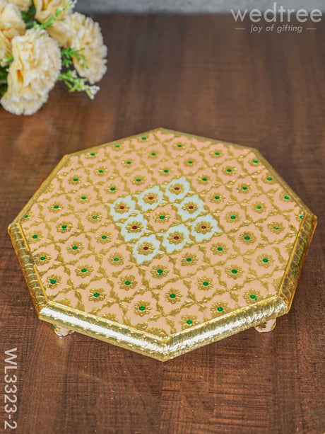 Hexagon Shaped Meenakari Manai - 10 X Inch Wl3323-2