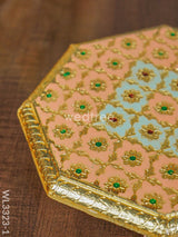 Hexagon Shaped Meenakari Manai - 8 X Inch Wl3323-1