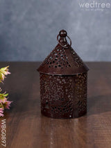 Home Décor Metal Hanging Lantern With T-Light Holder In Distressed Finish - Wbg0897 Candles