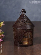 Home Décor Metal Hanging Lantern With T-Light Holder In Distressed Finish - Wbg0897 Candles