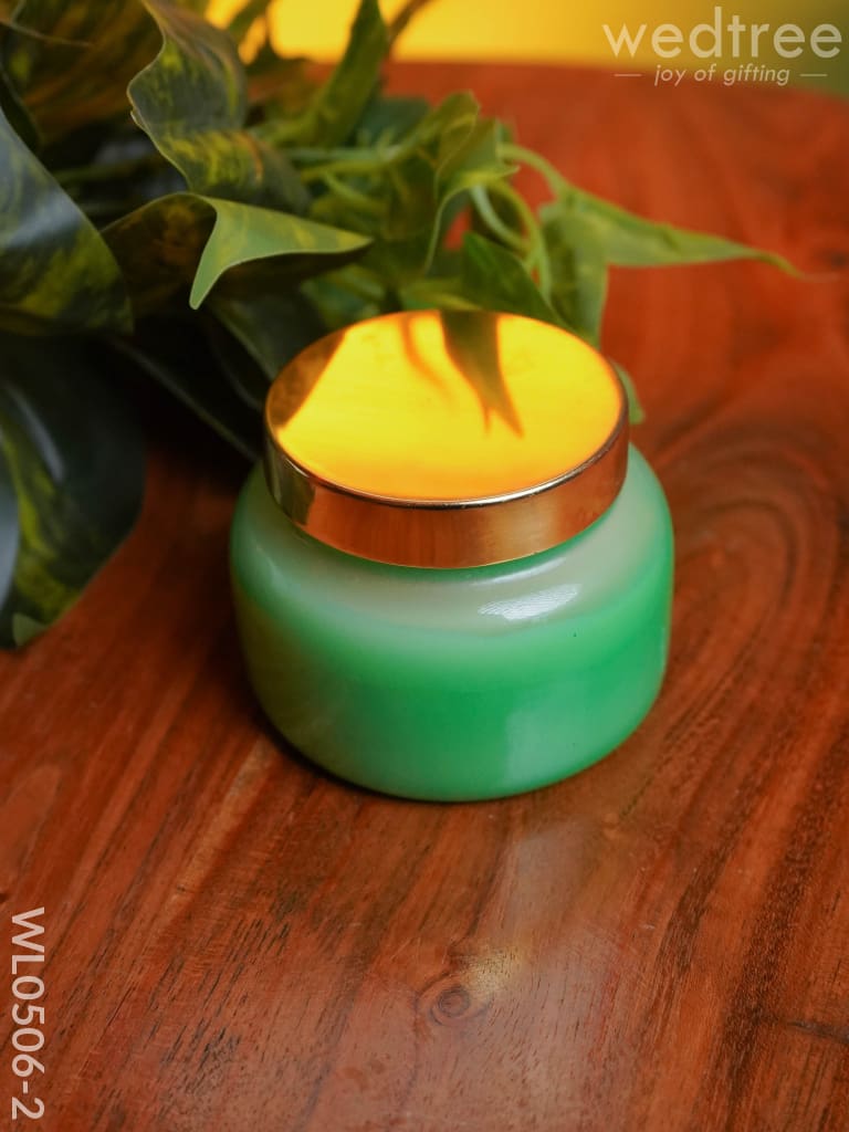 Iridescent Scented Soy Wax Jar (2.5 Inches) - Wl0506 Light Green Candles And Votives