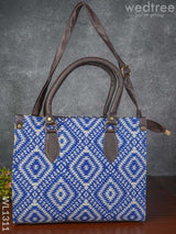 Jacquard Hand Bag With Leather Base & Handle - Wl1311 Regular Handbags