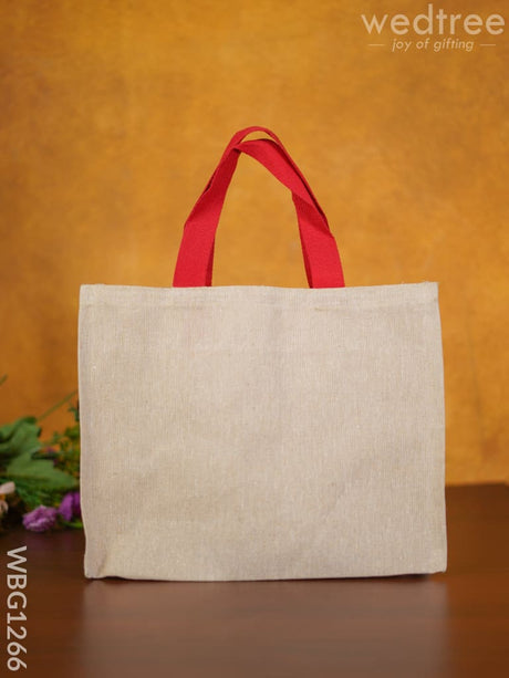 Juco Bag With Deepam & Best Wishes - Wbg1266 Jute Bags