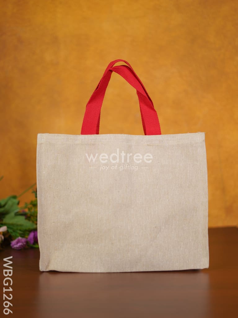 Juco Bag With Deepam & Best Wishes - Wbg1266 Jute Bags