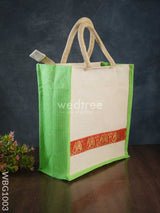 Juco Bag With Zari Lace And Front Zipper - Wbg1003 Jute Bags