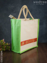 Juco Bag With Zari Lace And Front Zipper - Wbg1003 Jute Bags