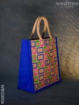 Jute Bag - 3 Colour Box (Medium) In Natural Color And Zipper Wbg0006 Bags