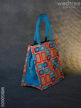 Jute Bag - 3 Colour Box (Small) With Coloured Handle And Zipper Wbg0005 Bags