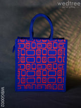 Jute Bag - Box Print With Zipper Wbg0002 Bags