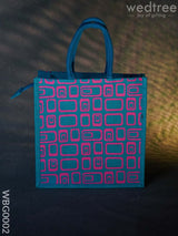 Jute Bag - Box Print With Zipper Wbg0002 Bags