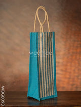 Jute Bag For Water Bottle With Vertical Stripes - Wbg0093 Bags