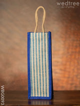 Jute Bag For Water Bottle With Vertical Stripes - Wbg0093 Bags