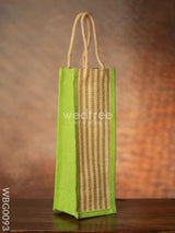 Jute Bag For Water Bottle With Vertical Stripes - Wbg0093 Bags