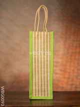 Jute Bag For Water Bottle With Vertical Stripes - Wbg0093 Bags