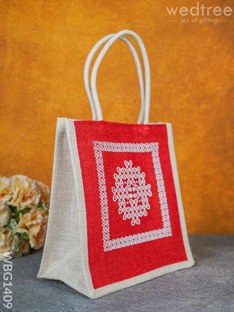 Jute Bag Kolam Design - Wbg1409 Bags