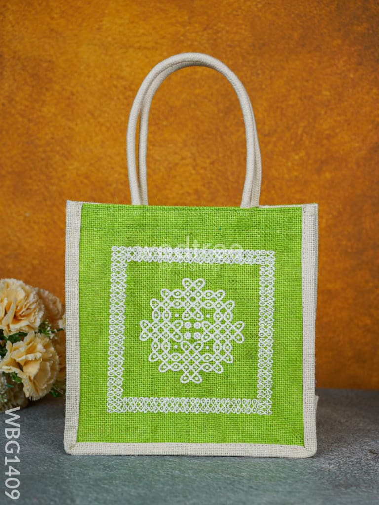 Jute Bag Kolam Design - Wbg1409 Bags