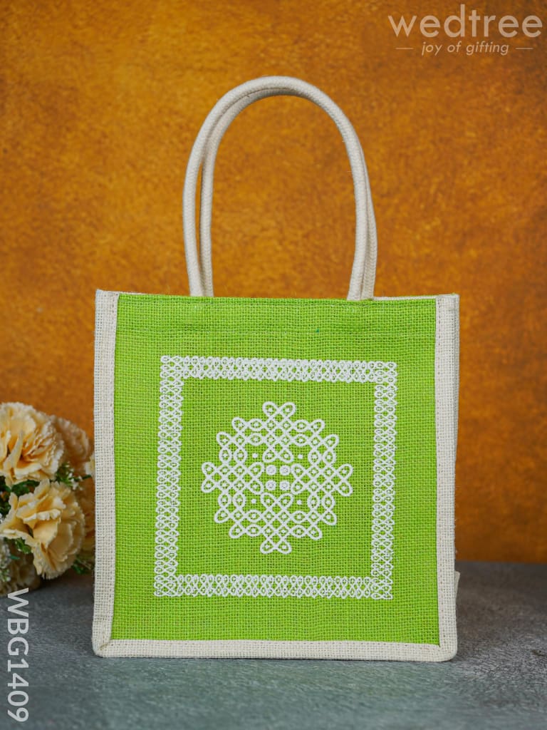 Jute Bag Kolam Design - Wbg1409 Bags