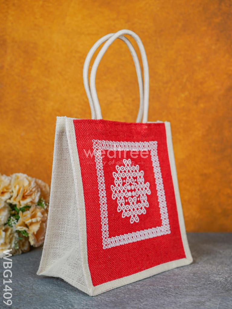 Jute Bag Kolam Design - Wbg1409 Bags