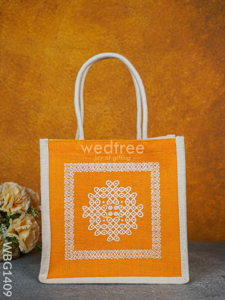 Jute Bag Kolam Design - Wbg1409 Bags