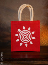 Jute Bag - Swirl Design With Velcro Wbg0019 Bags