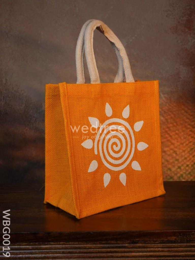 Jute Bag - Swirl Design With Velcro Wbg0019 Bags