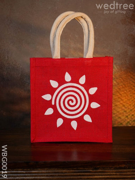 Jute Bag - Swirl Design With Velcro Wbg0019 Bags