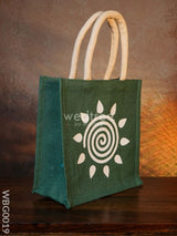 Jute Bag - Swirl Design With Velcro Wbg0019 Bags