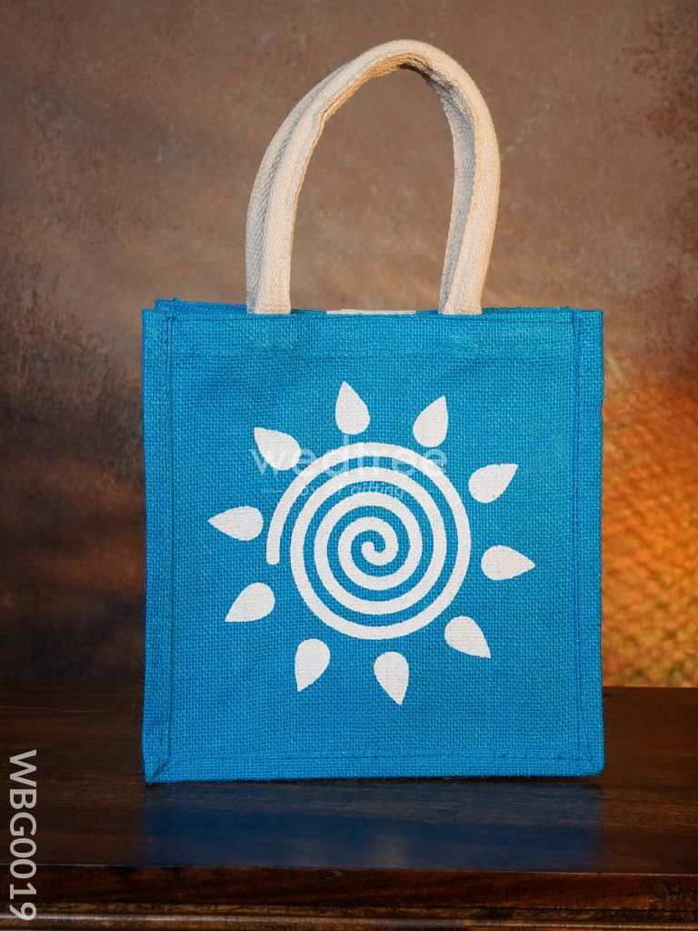 Jute Bag - Swirl Design With Velcro Wbg0019 Bags