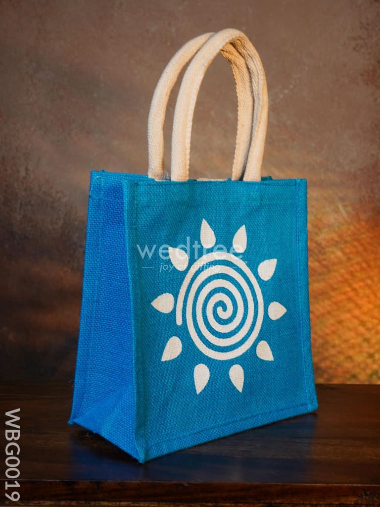 Jute Bag - Swirl Design With Velcro Wbg0019 Bags