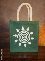 Jute Bag - Swirl Design With Velcro Wbg0019 Bags