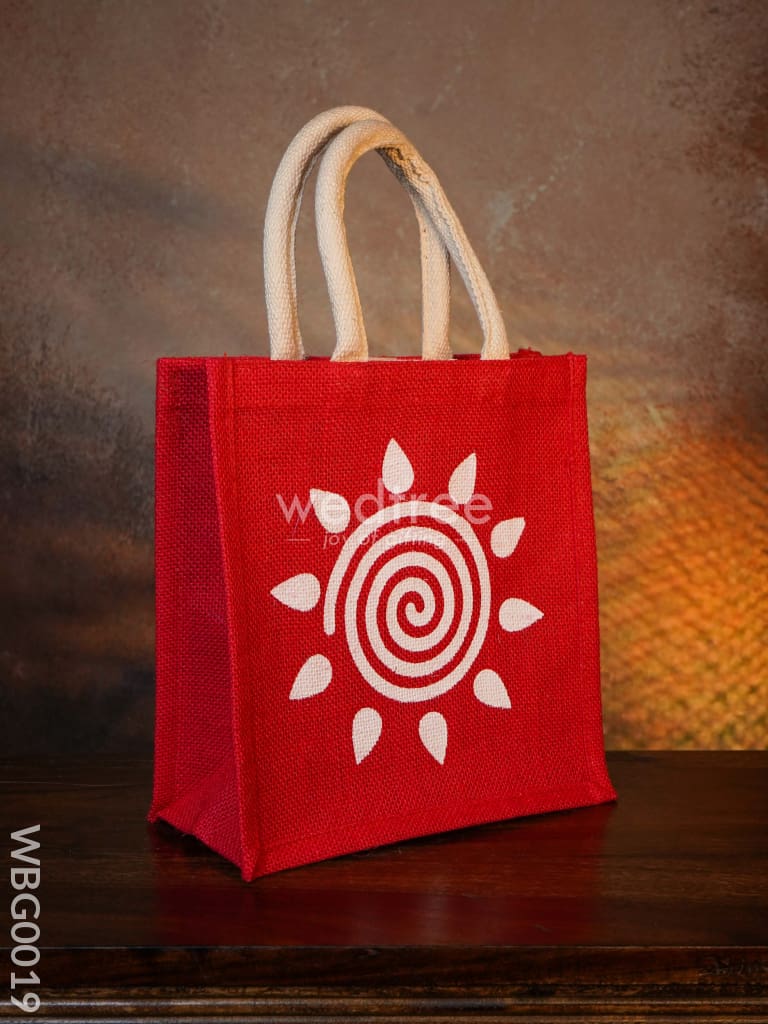 Jute Bag - Swirl Design With Velcro Wbg0019 Bags