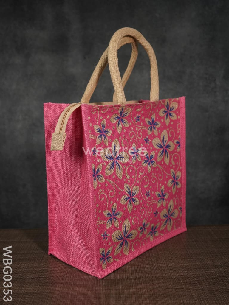 Jute Bag With Floral Prints - Wbg0353 Bags