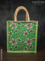 Jute Bag With Floral Prints - Wbg0353 Bags