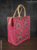 Jute Bag With Floral Prints - Wbg0353 Bags