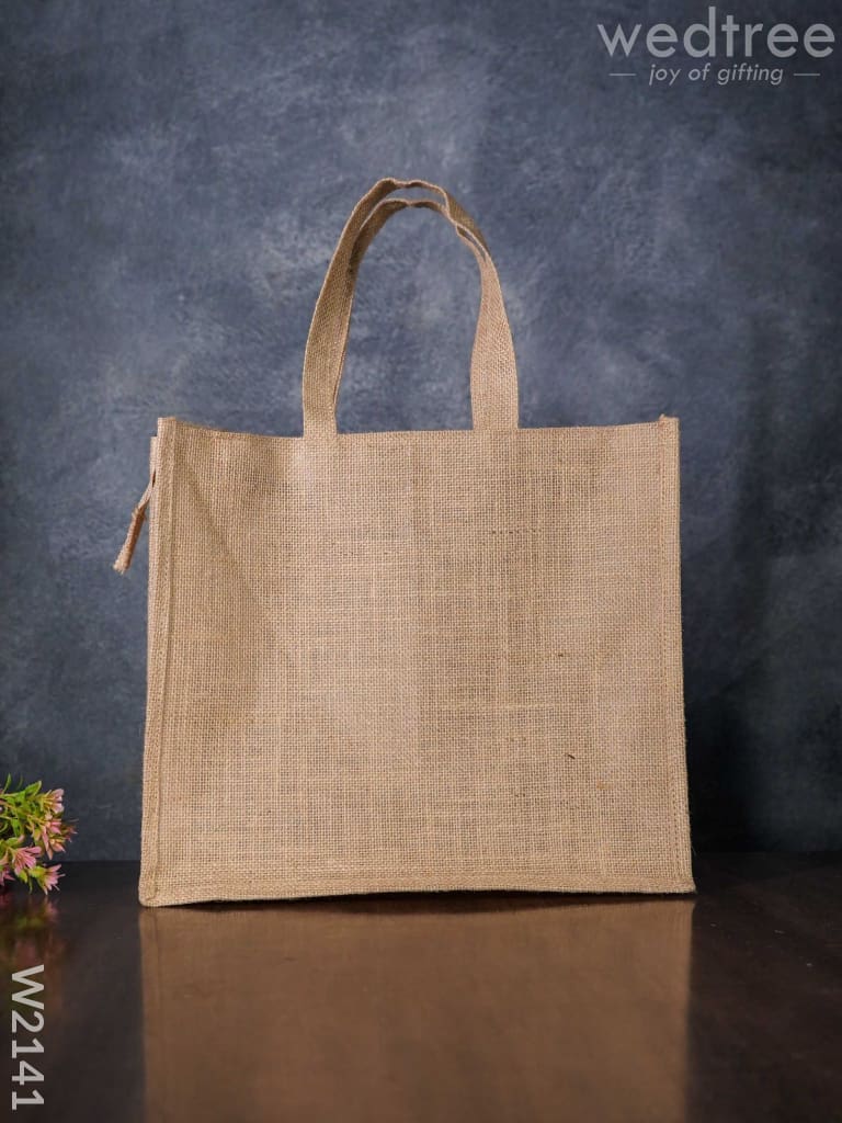 Jute Bag With Ikkat Fabric - W2141 Bags