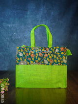 Jute Bag With Kalamkari Design - Wbg0885 Bags