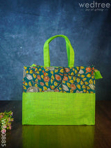 Jute Bag With Kalamkari Design - Wbg0885 Bags