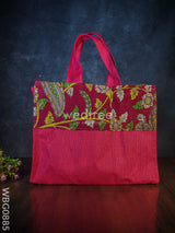 Jute Bag With Kalamkari Design - Wbg0885 Bags