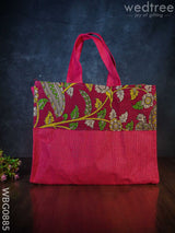 Jute Bag With Kalamkari Design - Wbg0885 Bags