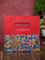 Jute Bag With Kalamkari Fabric- W3994 Bags