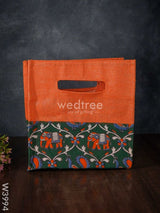 Jute Bag With Kalamkari Fabric- W3994 Bags