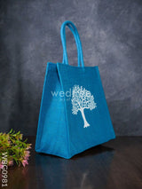 Jute Bag With Kalpavriksha Tree Print - Wbg0981 Bags