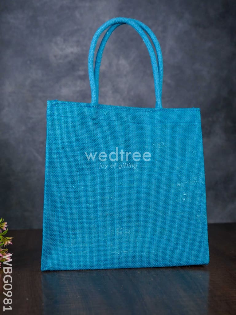 Jute Bag With Kalpavriksha Tree Print - Wbg0981 Bags