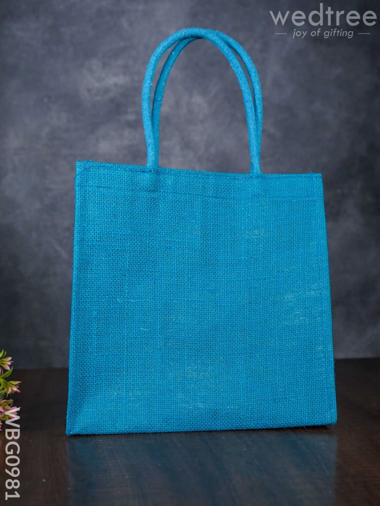 Jute Bag With Kalpavriksha Tree Print - Wbg0981 Bags