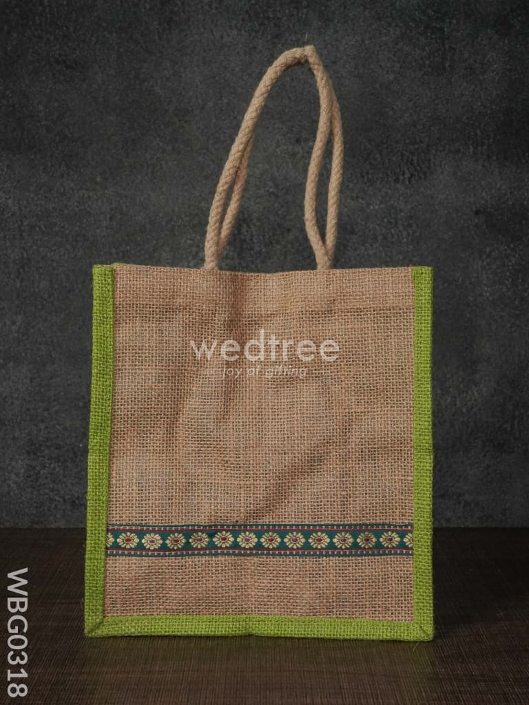 Jute Bag With Lace Work - Wbg0318 Bags