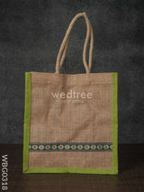 Jute Bag With Lace Work - Wbg0318 Bags