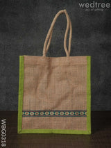 Jute Bag With Lace Work - Wbg0318 Bags