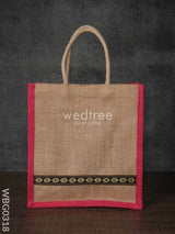 Jute Bag With Lace Work - Wbg0318 Bags