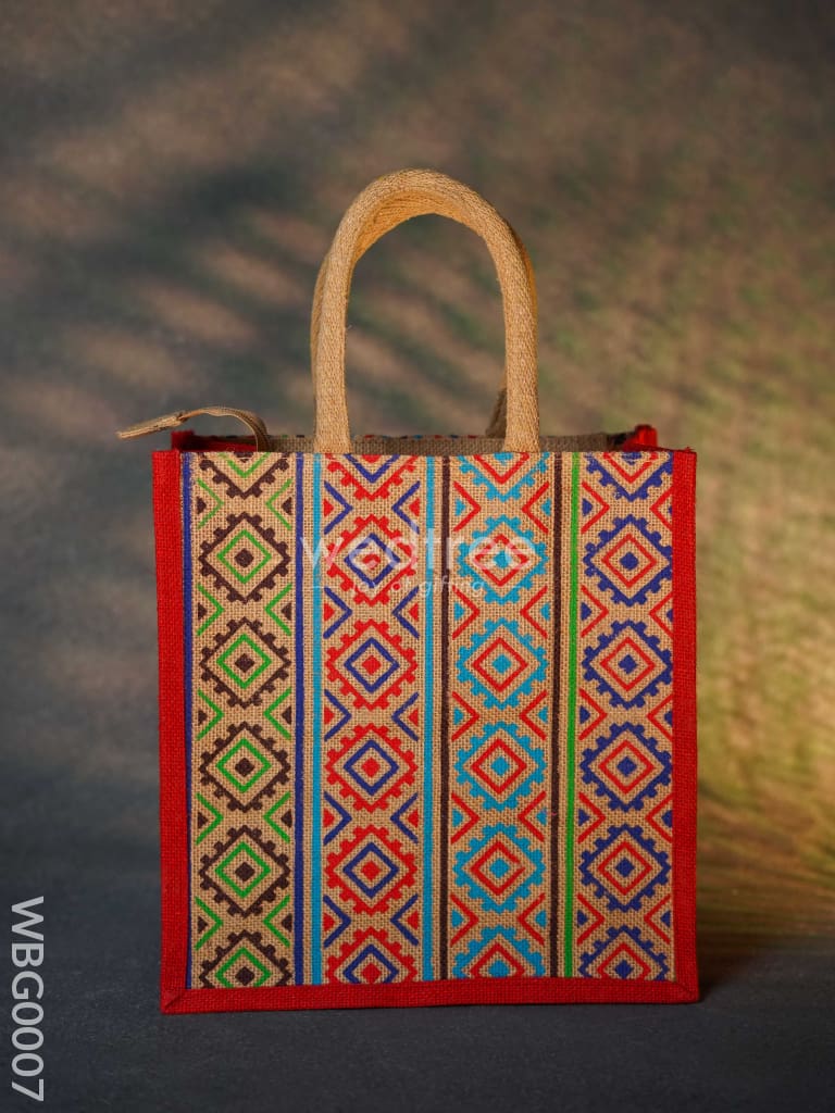 Jute Bag With Multi-Colour Stripes - Wbg0007 Bags